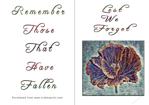 No Cut Just Print Lest We Forget Cards