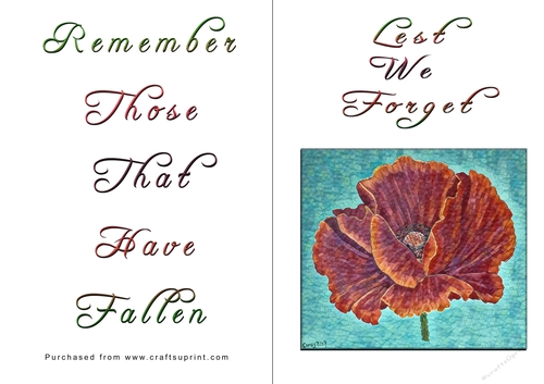 No Cut Just Print Lest We Forget Cards