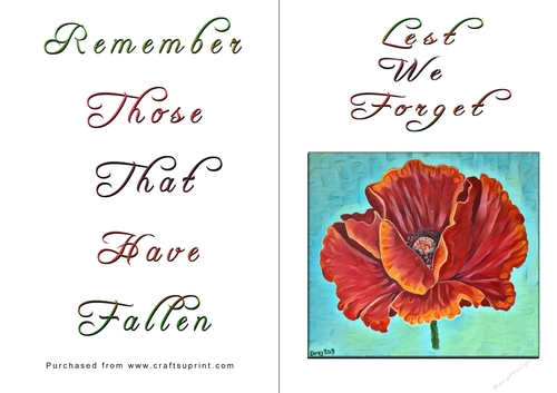 No Cut Just Print Lest We Forget Cards
