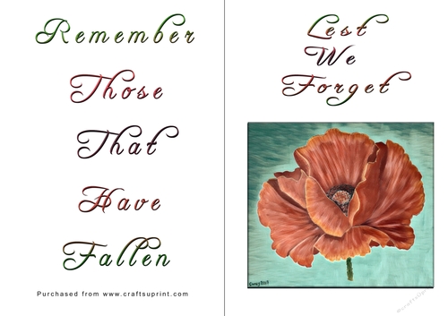 No Cut Just Print Lest We Forget Cards