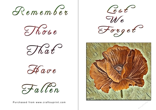 No Cut Just Print Lest We Forget Cards
