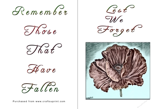 No Cut Just Print Lest We Forget Cards