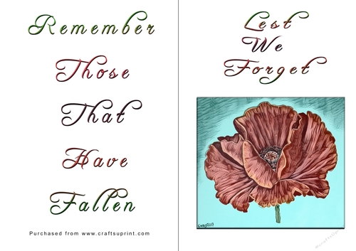 No Cut Just Print Lest We Forget Cards