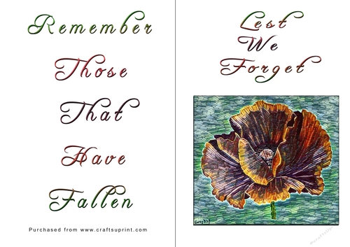 No Cut Just Print Lest We Forget Cards