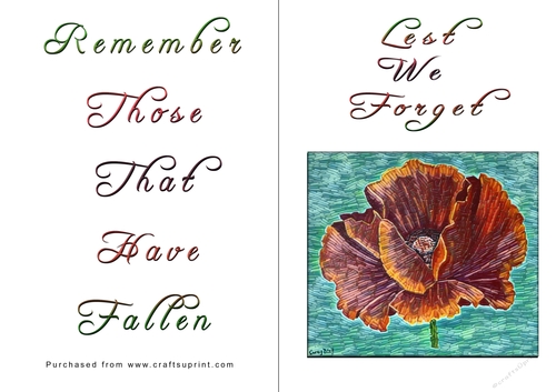 No Cut Just Print Lest We Forget Cards