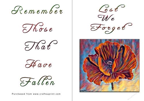 No Cut Just Print Lest We Forget Cards