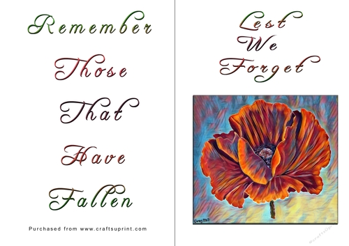 No Cut Just Print Lest We Forget Cards