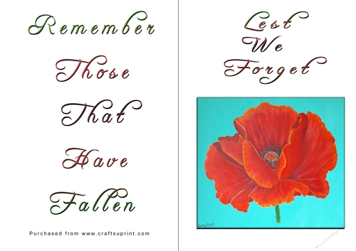 No Cut Just Print Lest We Forget Cards