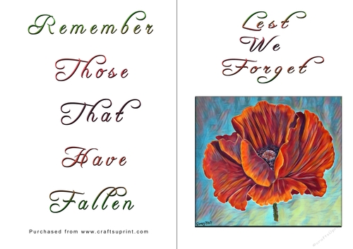 No Cut Just Print Lest We Forget Cards