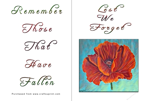 No Cut Just Print Lest We Forget Cards