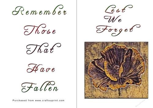No Cut Just Print Lest We Forget Cards