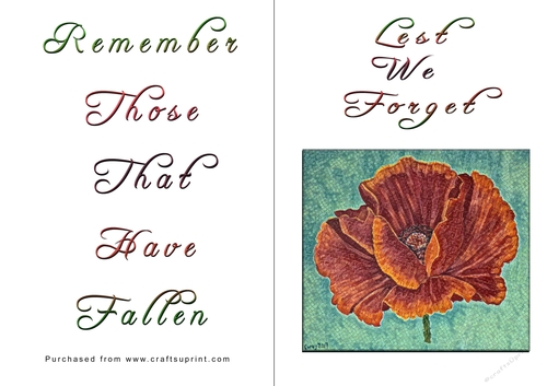 No Cut Just Print Lest We Forget Cards