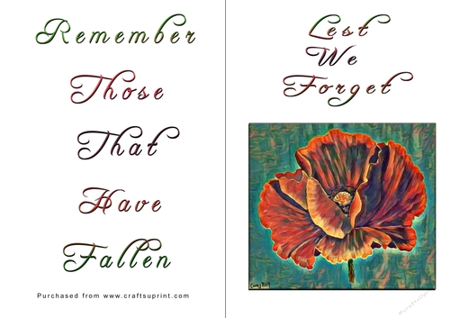 No Cut Just Print Lest We Forget Cards