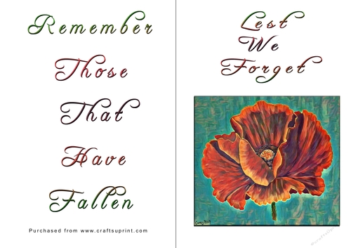 No Cut Just Print Lest We Forget Cards