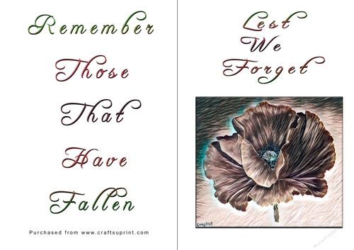 No Cut Just Print Lest We Forget Cards