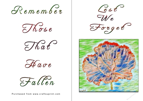 No Cut Just Print Lest We Forget Cards