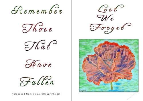 No Cut Just Print Lest We Forget Cards