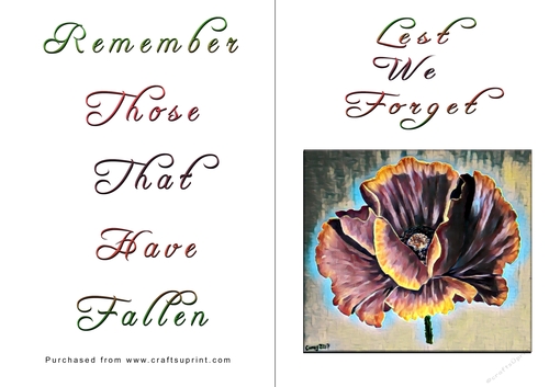 No Cut Just Print Lest We Forget Cards