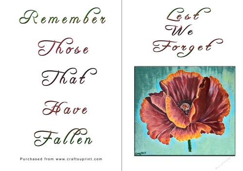 No Cut Just Print Lest We Forget Cards