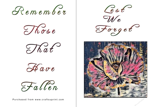 No Cut Just Print Lest We Forget Cards