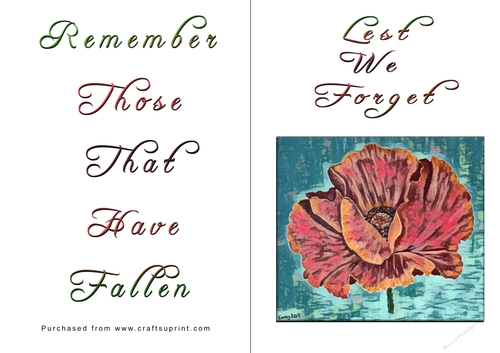 No Cut Just Print Lest We Forget Cards