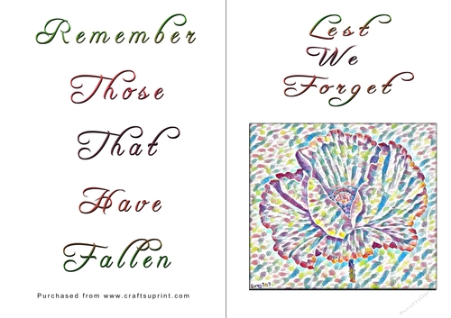 No Cut Just Print Lest We Forget Cards