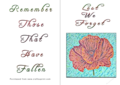 No Cut Just Print Lest We Forget Cards