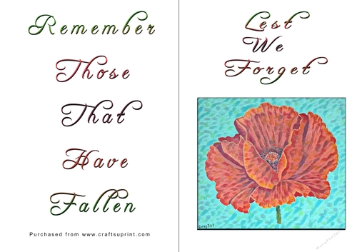 No Cut Just Print Lest We Forget Cards