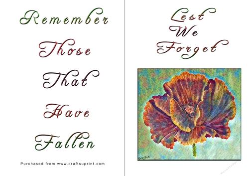 No Cut Just Print Lest We Forget Cards
