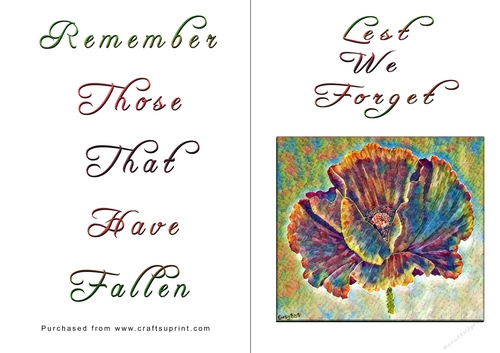 No Cut Just Print Lest We Forget Cards