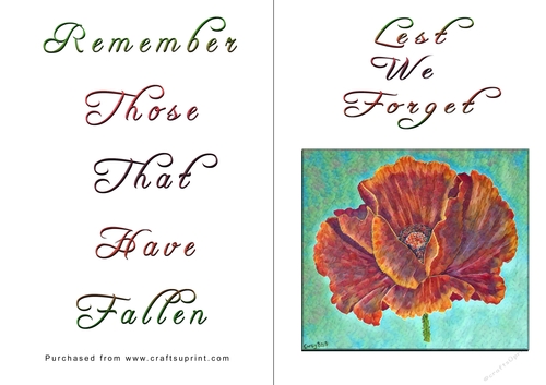No Cut Just Print Lest We Forget Cards