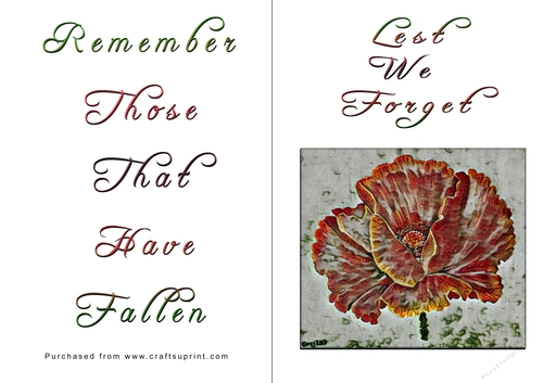 No Cut Just Print Lest We Forget Cards