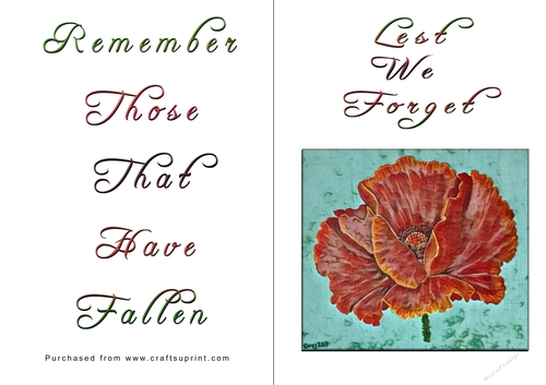 No Cut Just Print Lest We Forget Cards