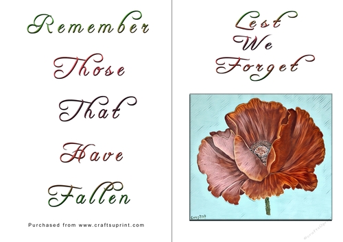 No Cut Just Print Lest We Forget Cards