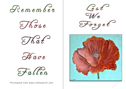 No Cut Just Print Lest We Forget Cards