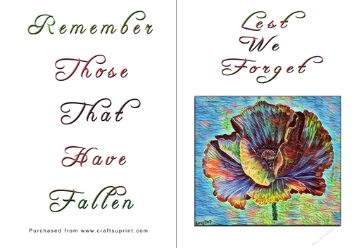 No Cut Just Print Lest We Forget Cards