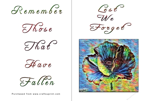No Cut Just Print Lest We Forget Cards