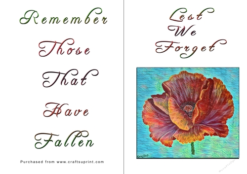 No Cut Just Print Lest We Forget Cards