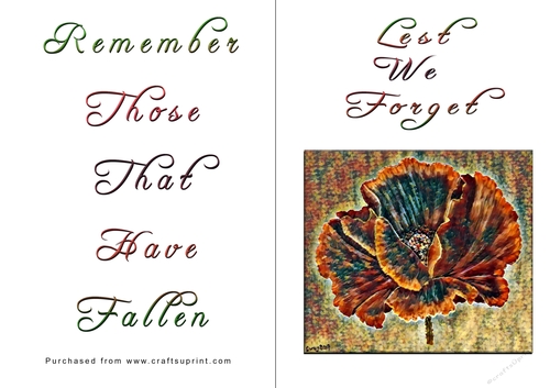 No Cut Just Print Lest We Forget Cards
