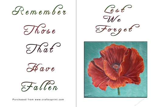 No Cut Just Print Lest We Forget Cards