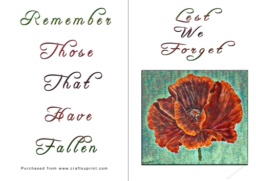 No Cut Just Print Lest We Forget Cards