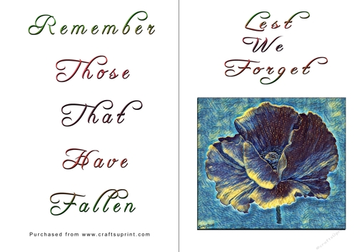No Cut Just Print Lest We Forget Cards
