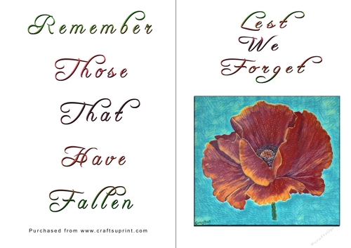 No Cut Just Print Lest We Forget Cards