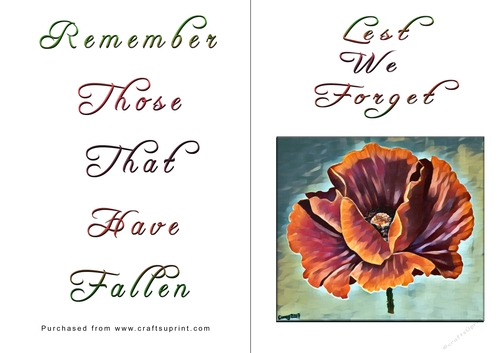 No Cut Just Print Lest We Forget Cards