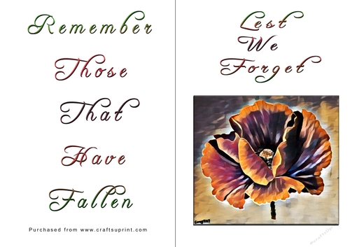 No Cut Just Print Lest We Forget Cards