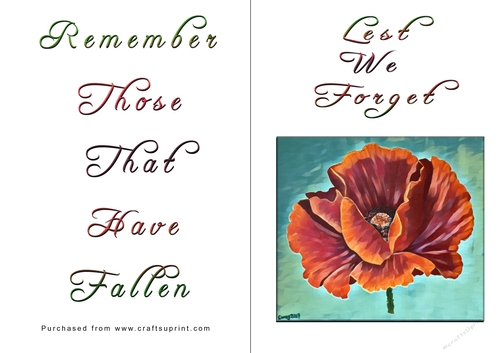 No Cut Just Print Lest We Forget Cards