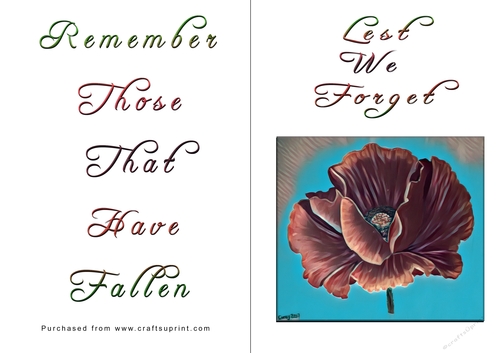 No Cut Just Print Lest We Forget Cards