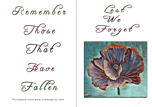 No Cut Just Print Lest We Forget Cards