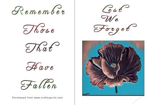 No Cut Just Print Lest We Forget Cards