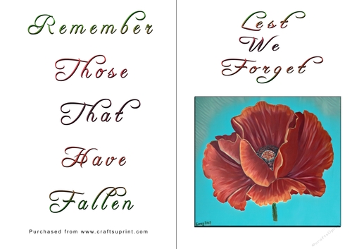 No Cut Just Print Lest We Forget Cards